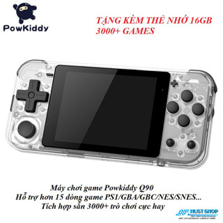 Máy Chơi Game Powkiddy Q90 Màn Hình 3inch IPS Chơi PS1/GBA/GBC/MAME/NES... Tích Hợp Sẵn 3000+ Games