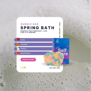 Fizlux - viên tạo bọt spring bath - bubble bar - viên tạo bọt hương hoa hồng, cam ngọt và bưởi thơm mát