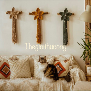Hoa macrame treo tường decor