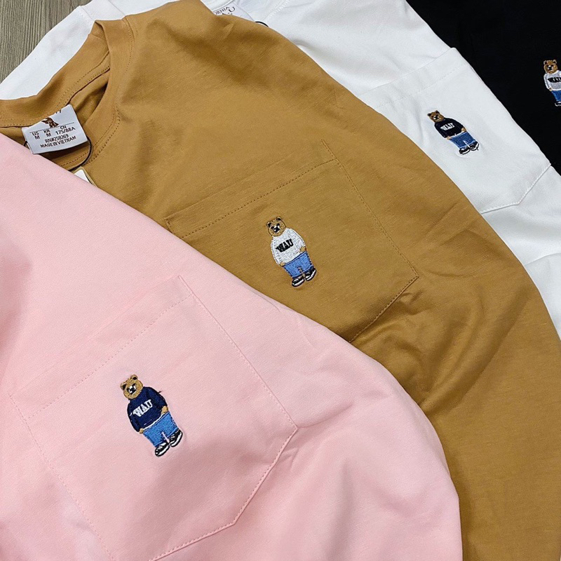 Áo thun túi thêu gấu Whoau