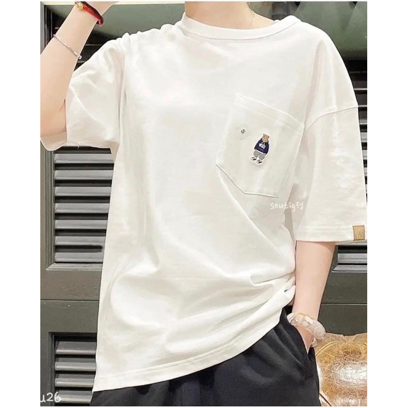 Áo thun túi thêu gấu Whoau