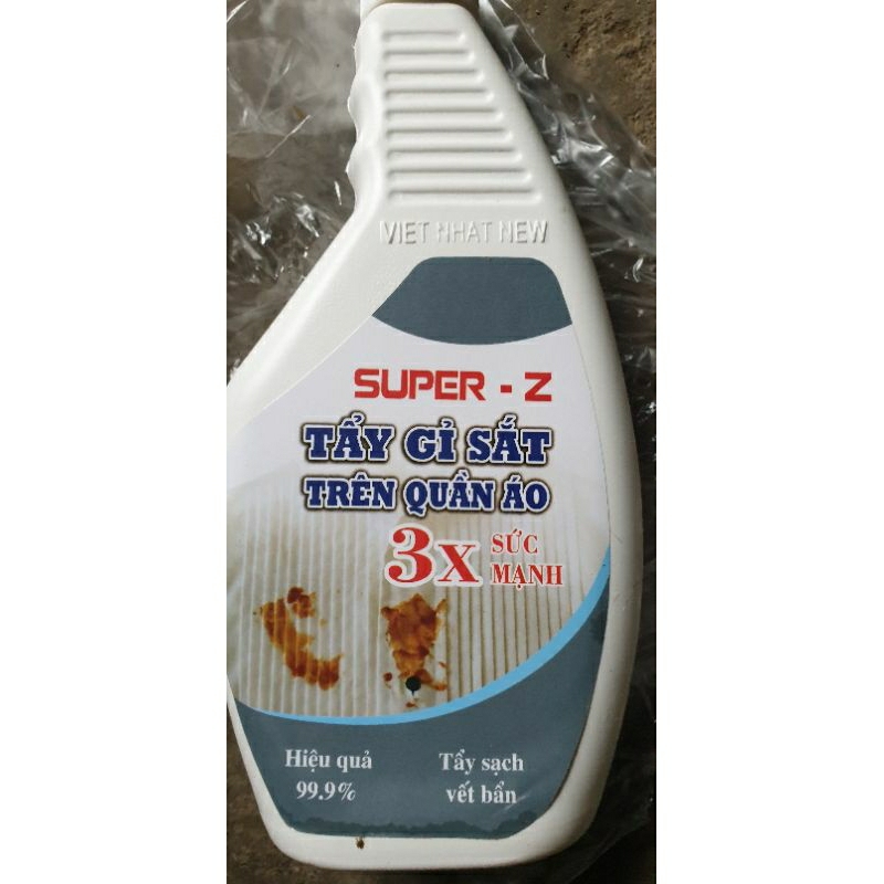 tẩy gỉ sắt trên quần áo super-z chai nhỏ 100ml dùng thử