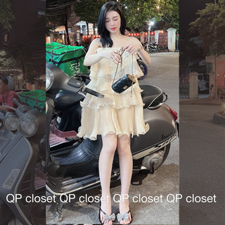 Váy 2 dây tơ pha ren dập ly
