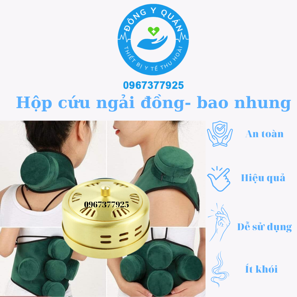 Hộp cứu ngải bằng đồng cao cấp-Bao nhung