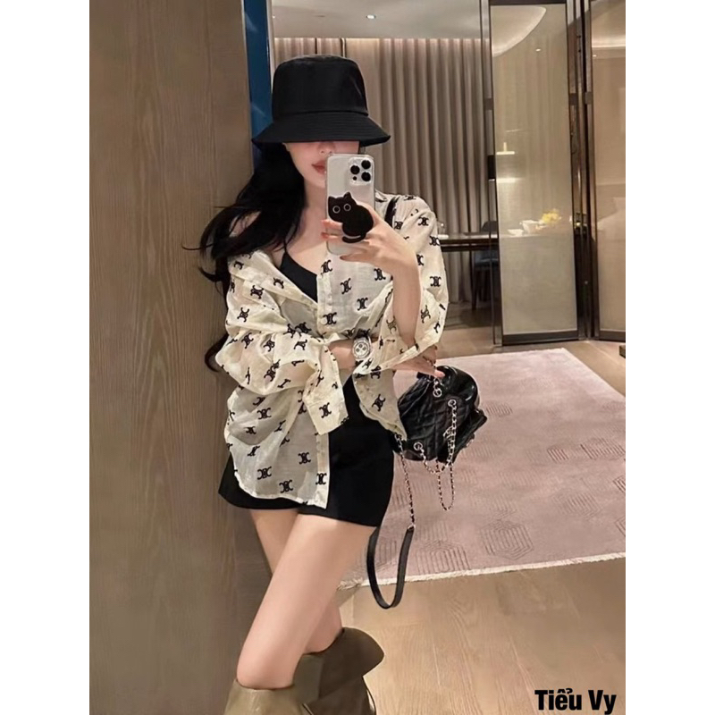 Áo sơ mi tơ Ce.Line siu cấp