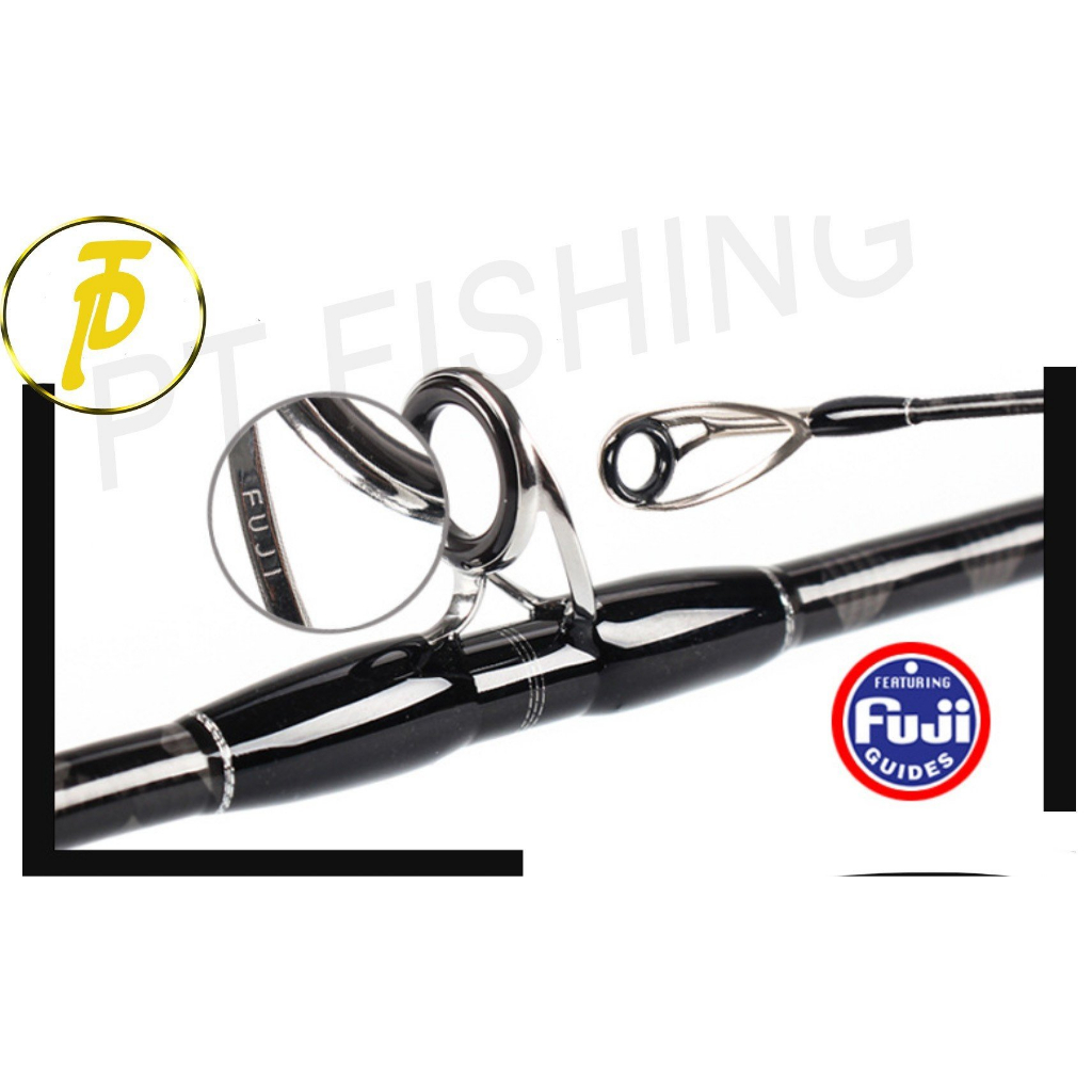Cần câu biển carbon chéo xoắn X, khoen FUJI, pat FUJ, đầu bu FUJI chống xoắn 2m88 độ cứng H/MH