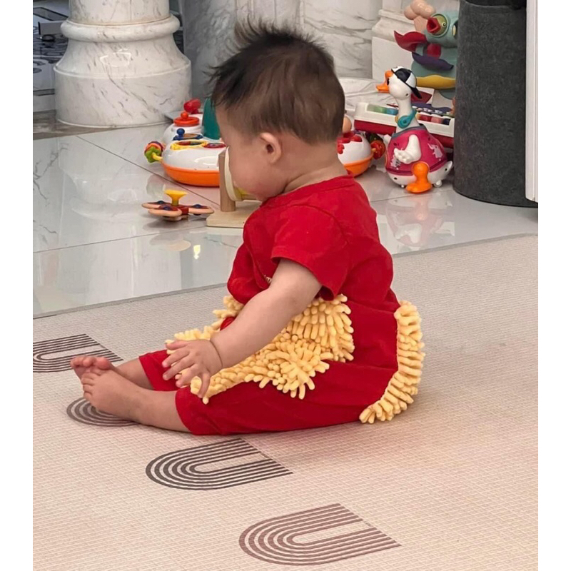 order- Bộ body lau nhà cộc tay TẶNG KÈM LÓT ĐẦU GỐI cute dành cho các bé