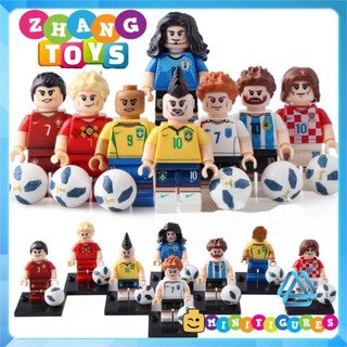 Đồ chơi Xếp hình mô hình cầu thủ bóng đá nổi tiếng gồm Ronaldo - Messi - Cavani Minifigures Koruit KT1003