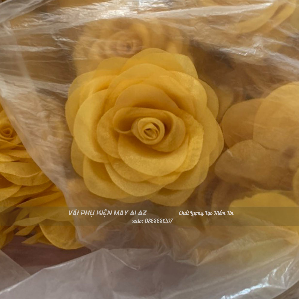 Hoa Voan Bông Hồng Đính Kết Áo Dài