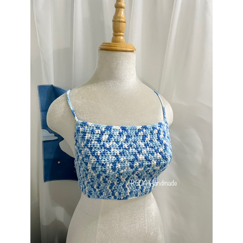 Áo yếm croptop len Handmade