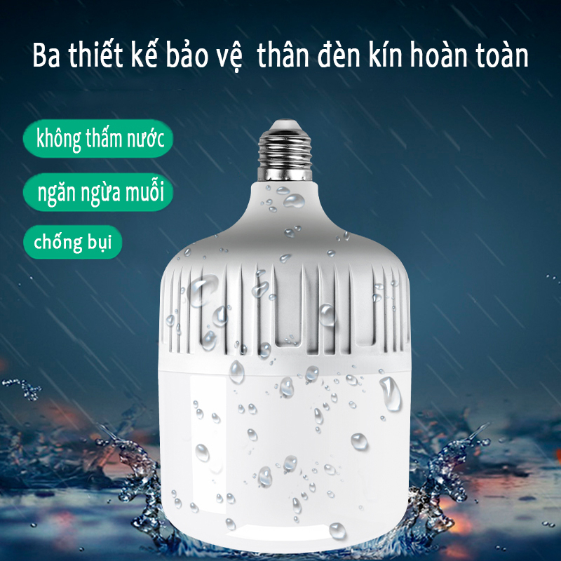 Bóng đèn LED 50w 40w 30w 20w 10w 5w siêu sáng tiết kiệm điện, LED trụ chống nước