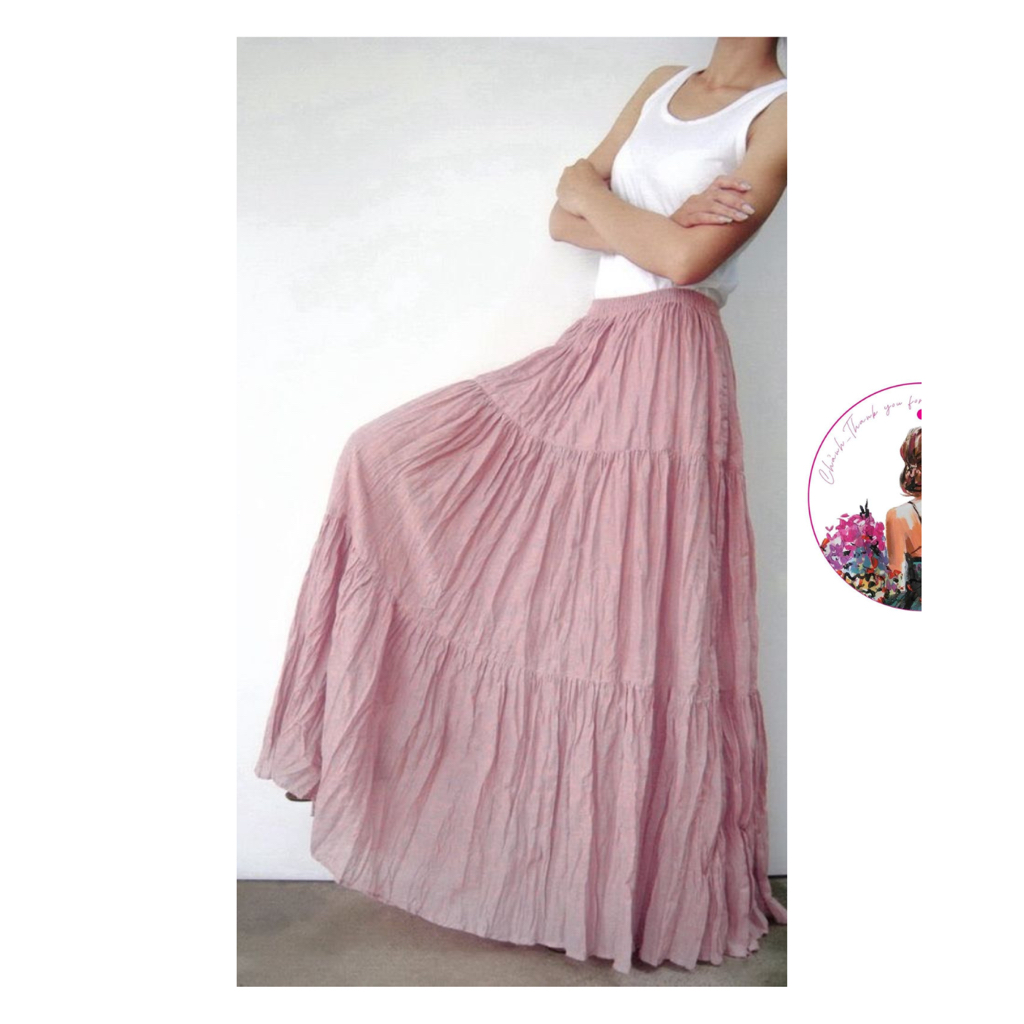 Chân váy midi 3 tầng xoè dài trẻ trung mùa hè
