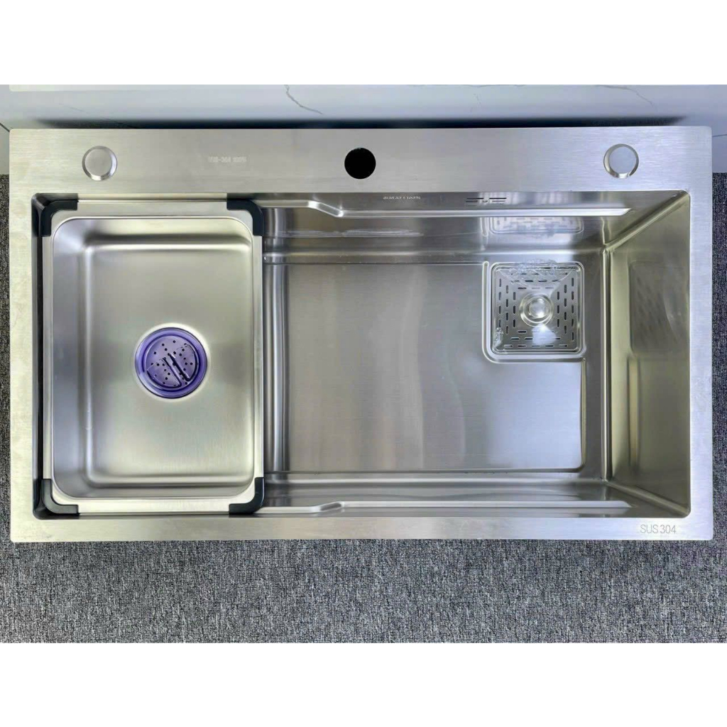 Chậu rửa bát 1 hố inox 304 cỡ lớn, bồn rửa chén bát 1 hộc, giá rẻ