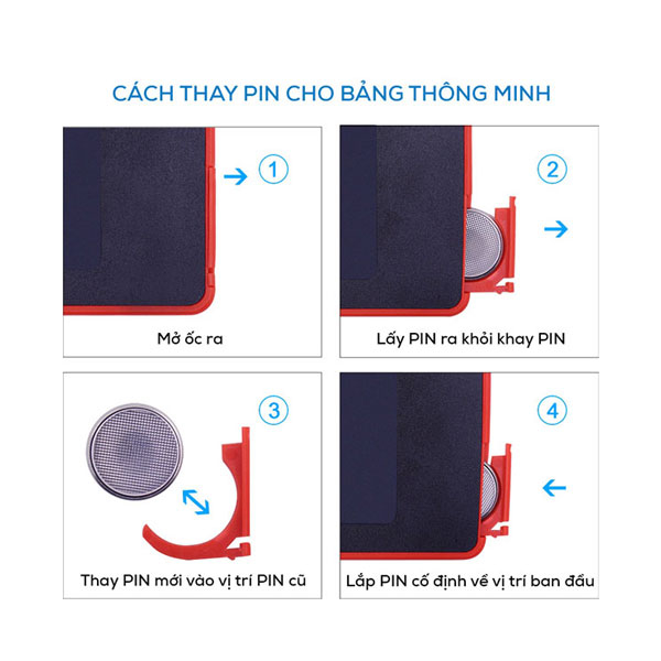 Pin Thay Thế Bảng Vẽ Thông Minh, Dây Buộc Bút, Pin Cúc CR2025, Pin bảng 8.5 - 10 - 12 Inch  - Dừa Shopkids