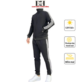Bộ thể thao nam nữ DIhu dài tay chất poly 2 da mềm mịn co giãn 4 chiều, sét đồ bộ nỉ thêu ads dihu fashion
