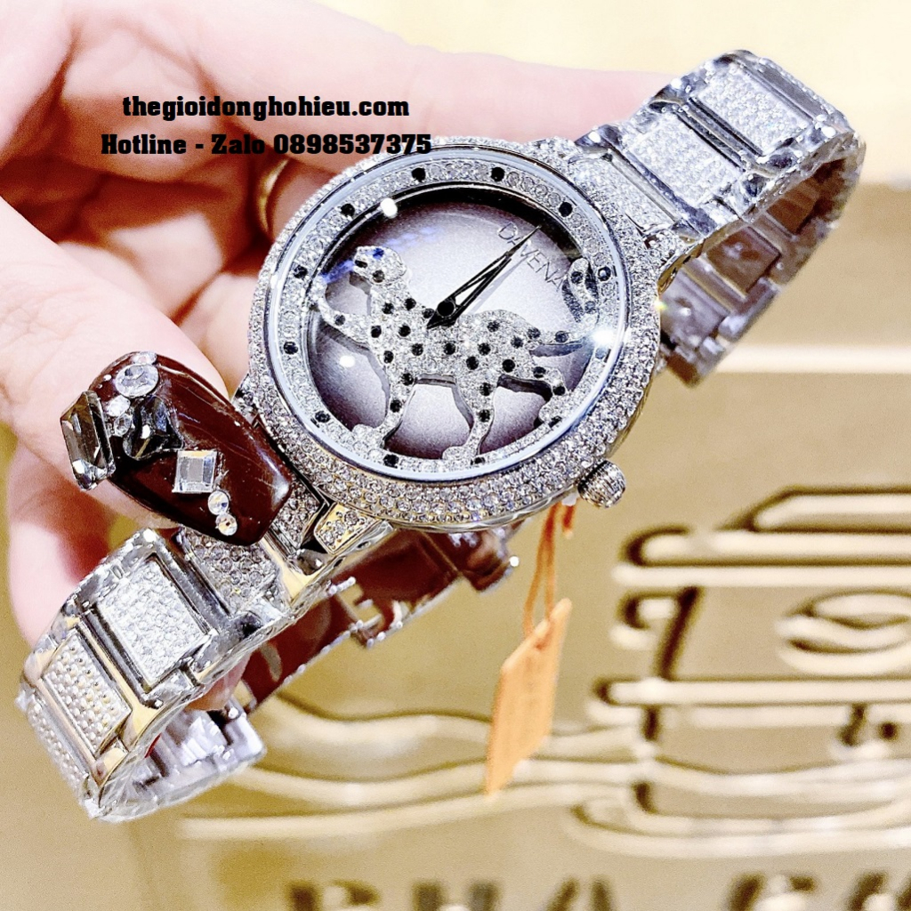 Đồng Hồ Nữ Davena 60089 Chính Hãng Mặt Báo Xoay Vỏ Silver 39mm