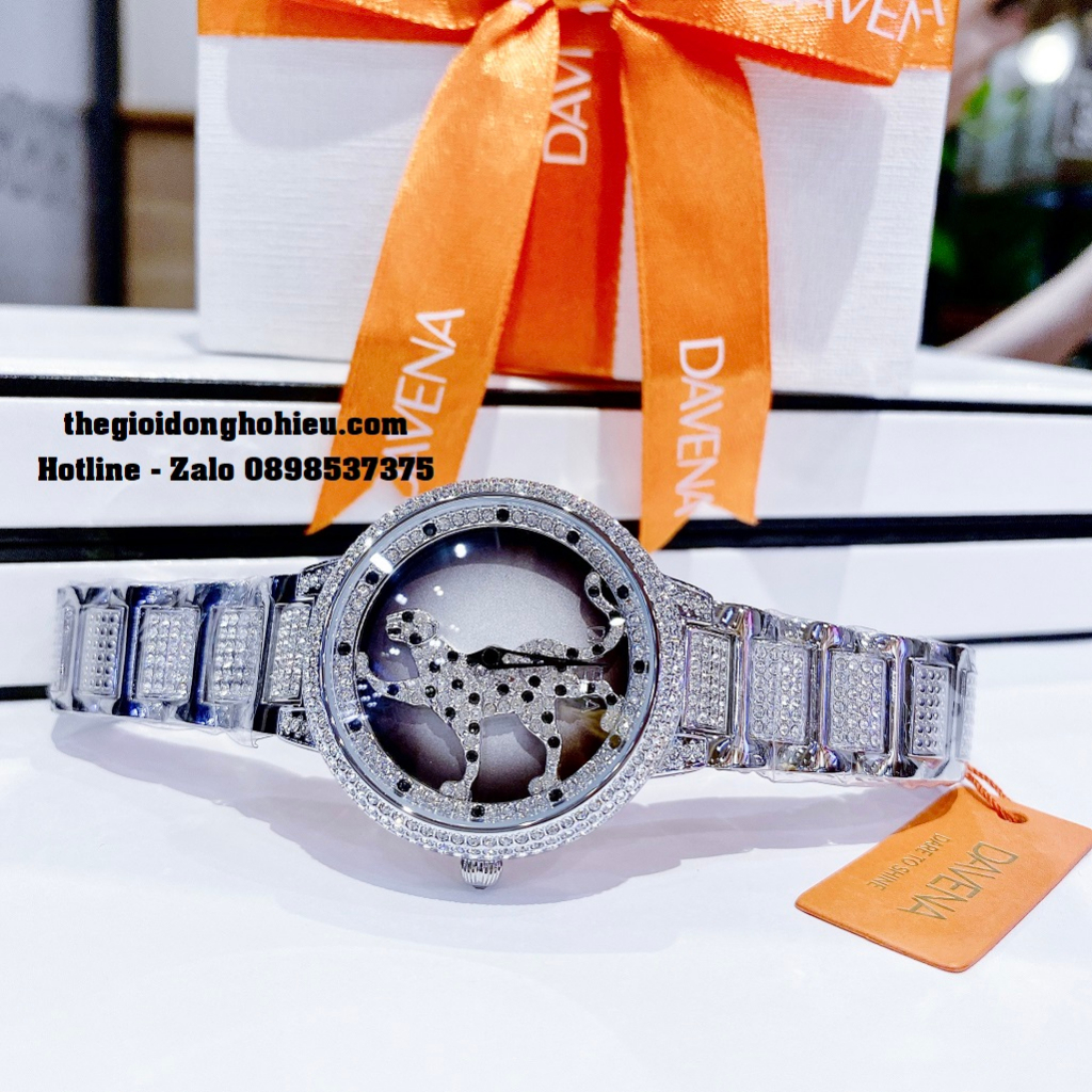 Đồng Hồ Nữ Davena 60089 Chính Hãng Mặt Báo Xoay Vỏ Silver 39mm