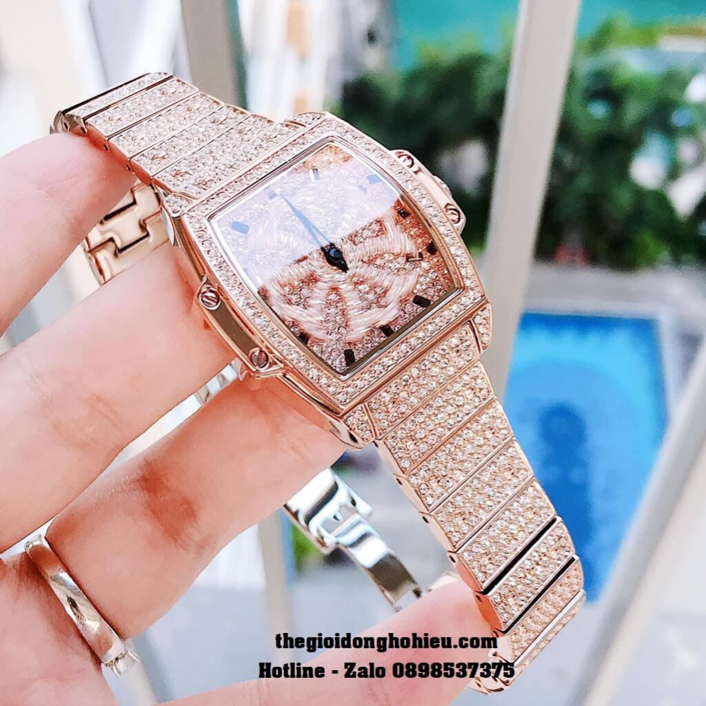 Đồng Hồ Nữ Davena 61696 Chính Hãng Màu Rose Mặt Xoay 32x43mm