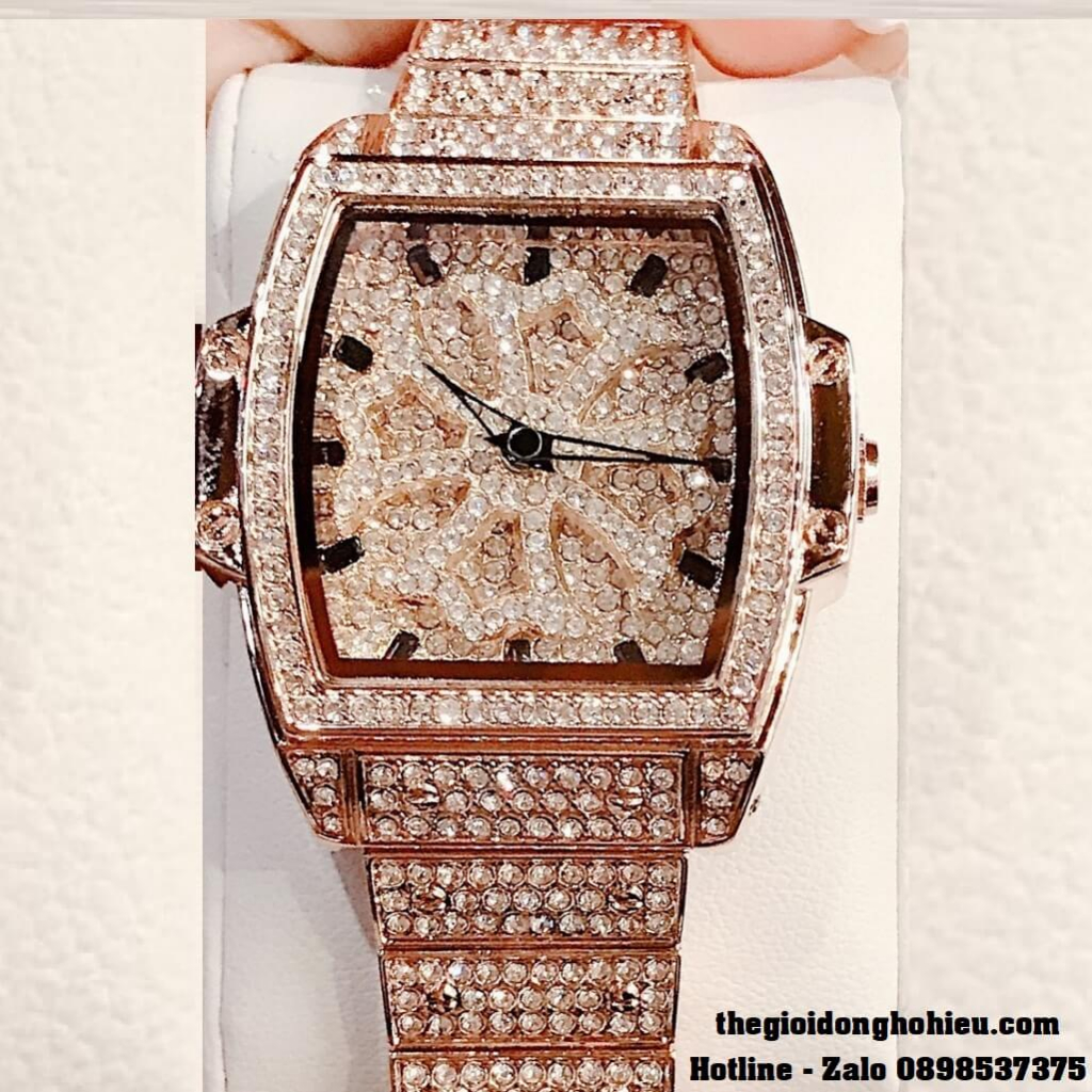 Đồng Hồ Nữ Davena 61696 Chính Hãng Màu Rose Mặt Xoay 32x43mm