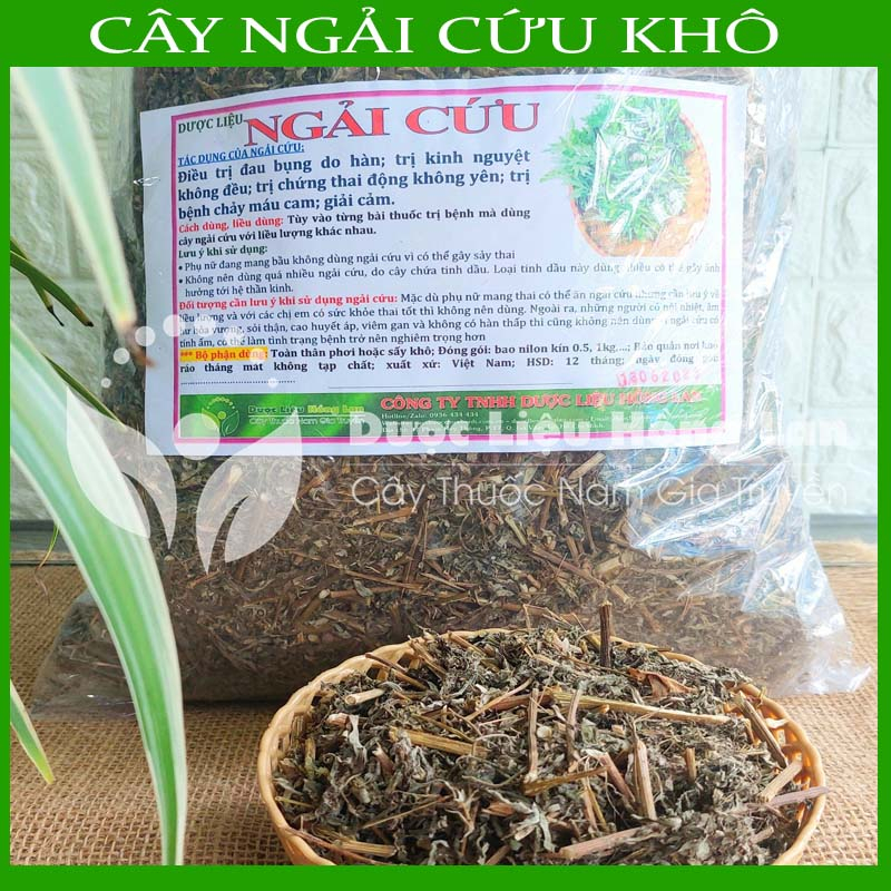 Thảo dược CÂY NGẢI CỨU khô sạch đóng gói 500gram - congtyduoclieuhonglan