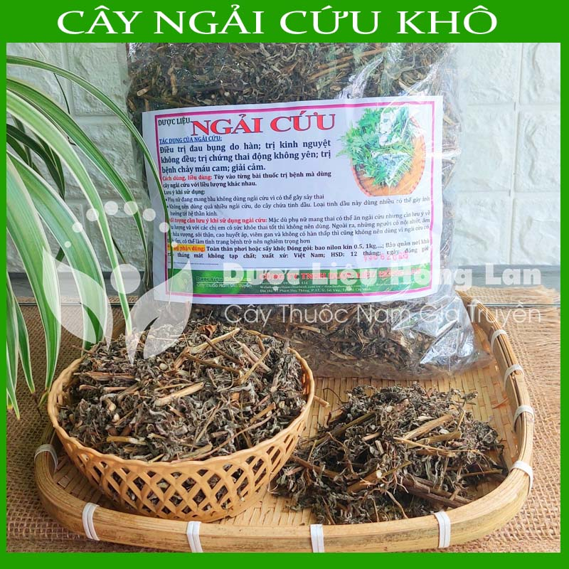 Thảo dược CÂY NGẢI CỨU khô sạch đóng gói 500gram - congtyduoclieuhonglan