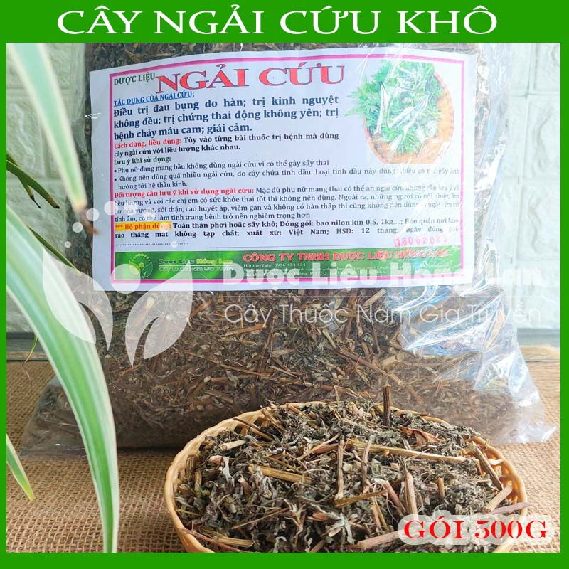 Thảo dược CÂY NGẢI CỨU khô sạch đóng gói 500gram - congtyduoclieuhonglan