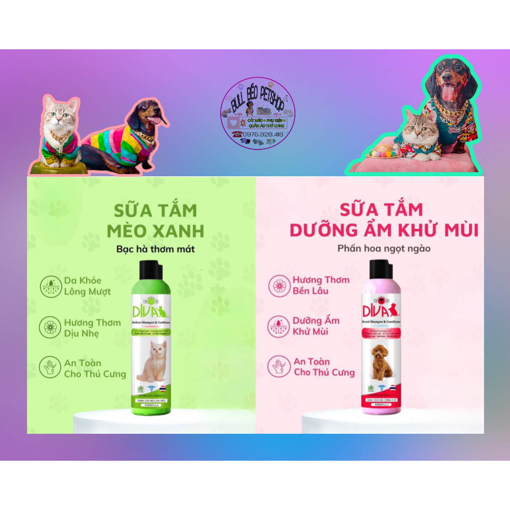 Sữa Tắm Diva Chuyên Spa Cho Chó Mèo