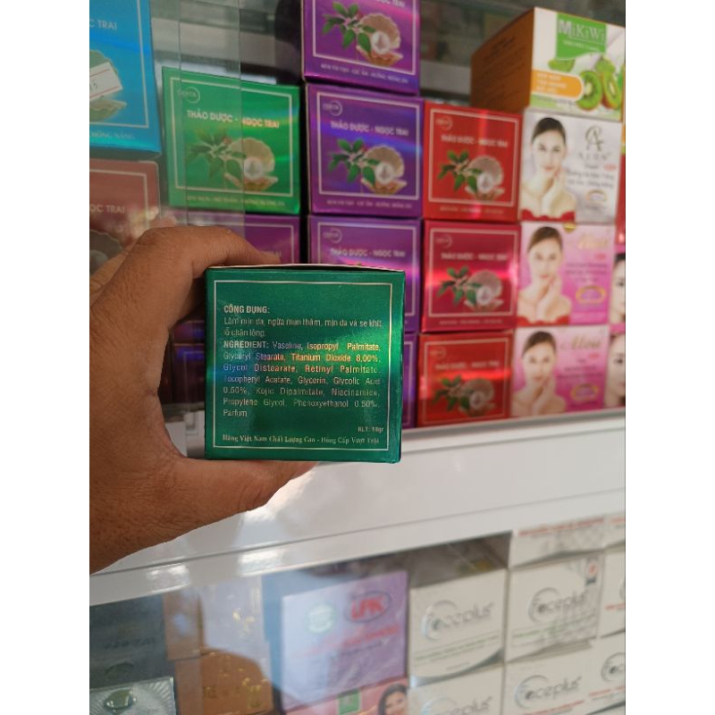 thảo dược ngọc trai kem mụn mờ thâm chống dị ứng 18g