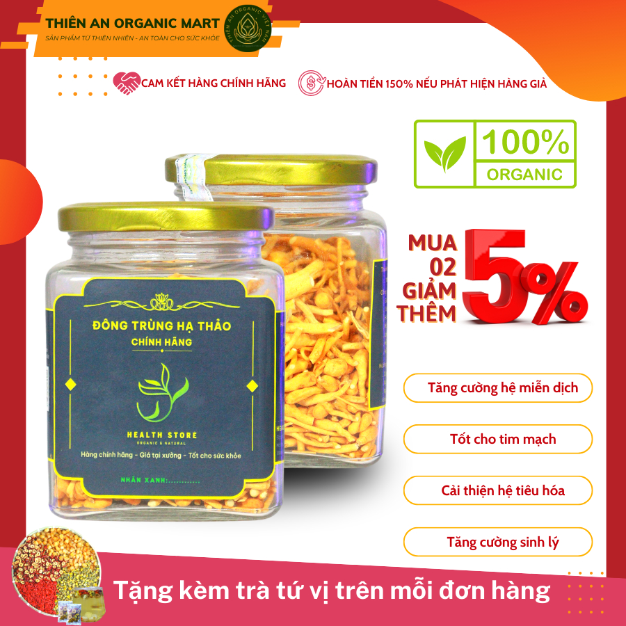 Vụn Đông trùng hạ thảo sấy thăng hoa 10gram Thiên An giúp dễ ngủ, ổn định tim mạch tăng cường sức khỏe