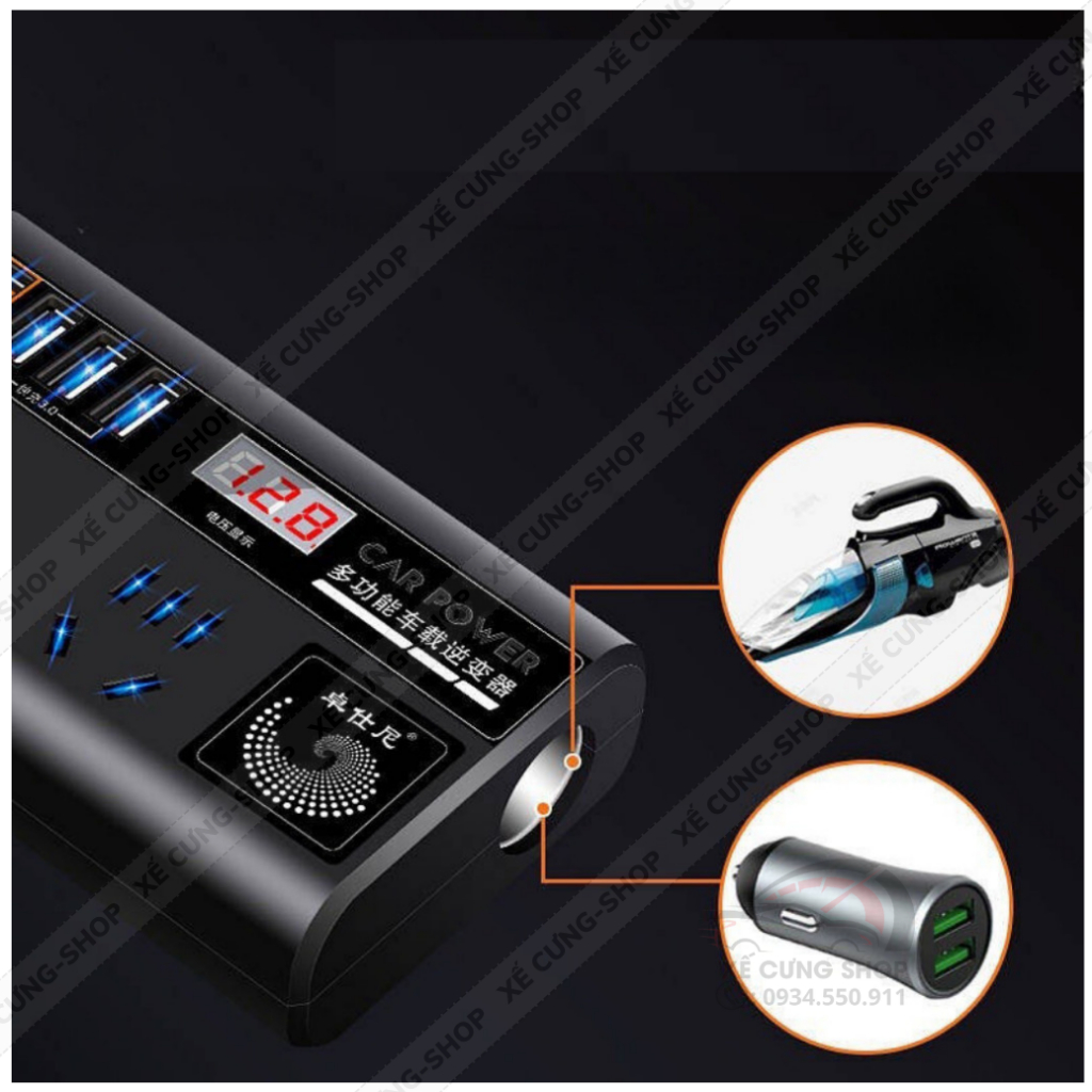 Bộ chuyển nguồn 12V/24V sang 220V sử dụng trong gia đình