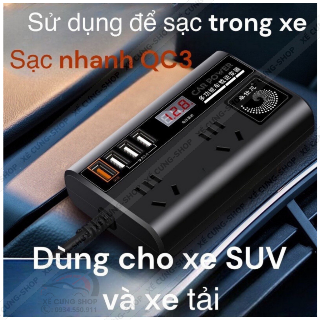 Bộ chuyển nguồn 12V/24V sang 220V sử dụng trong gia đình