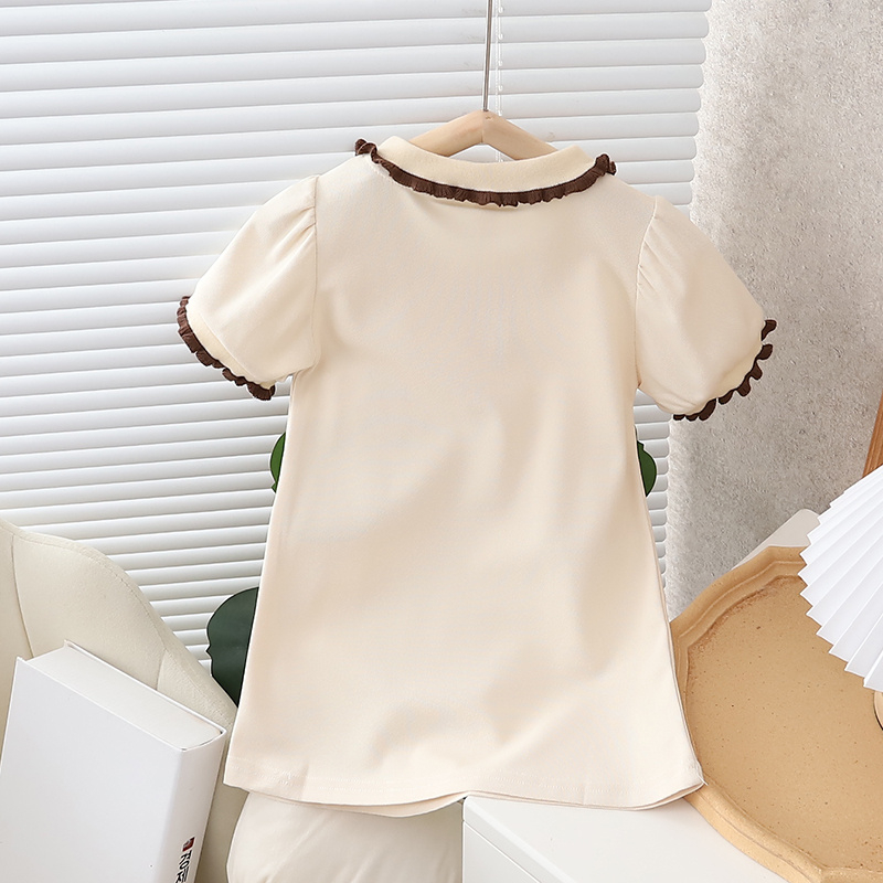 Đầm Polo In Họa Tiết Gấu Phong Cách Hàn Quốc Thời Trang Mùa Hè Cho Bé Gái 1-7 Tuổi