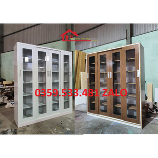 Tủ trưng bày cánh kính lùa đa năng 1m8x1m6x40 nhựa Đài Loan - tủ giày dép, tủ trưng bày túi xách