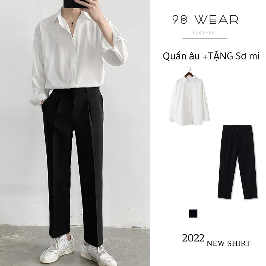 [Mã FATPBAU2 giảm 40K đơn 150K] Quần âu nam + tặng sơ mi lụa hàn 98WEAR Công Sở trẻ trung năng động không nhăn không xù