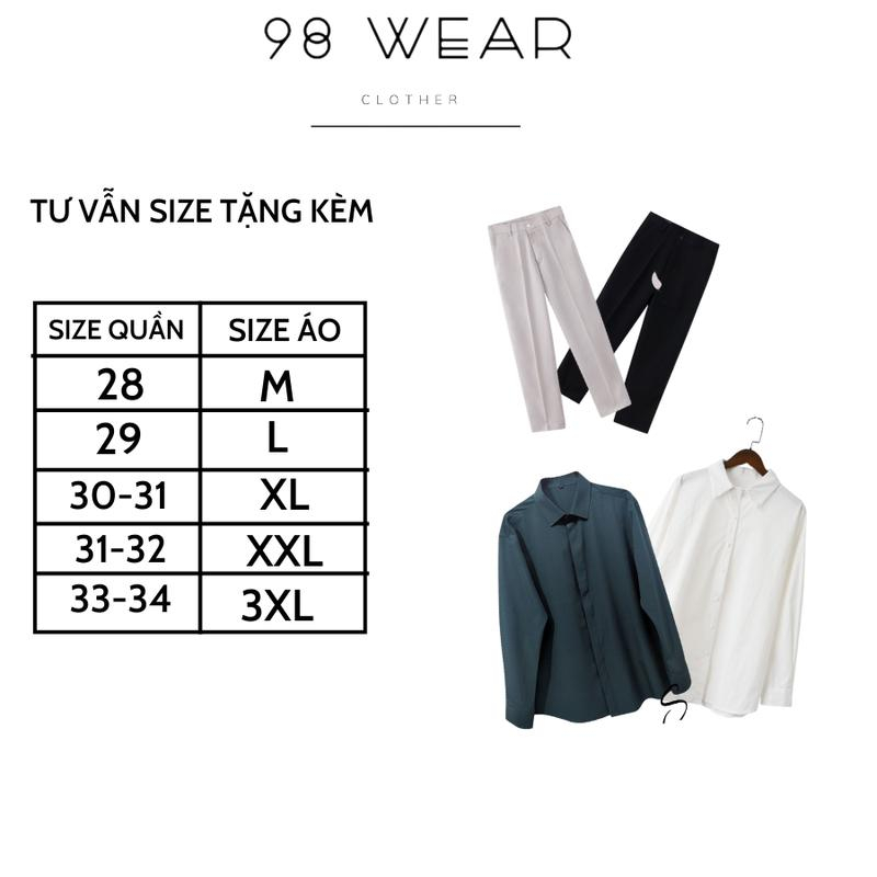 [Mã FATPBAU2 giảm 40K đơn 150K] Quần âu nam + tặng sơ mi lụa hàn 98WEAR Công Sở trẻ trung năng động không nhăn không xù