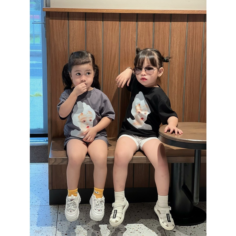 Áo phông trẻ em cho bé gái hình baby áo thun gia đình chất liệu cotton mềm mại thoải mái Yami Kids