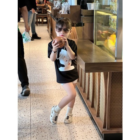 Áo phông trẻ em cho bé gái hình baby áo thun gia đình chất liệu cotton mềm mại thoải mái Yami Kids