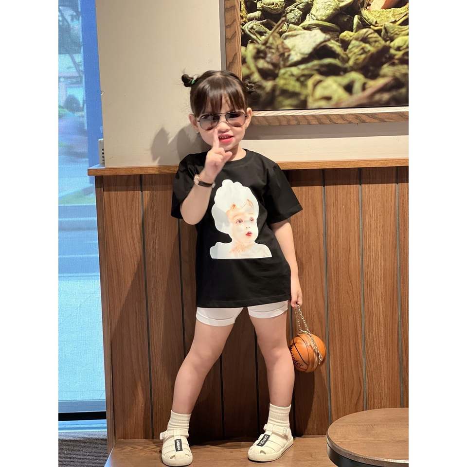 Áo phông trẻ em cho bé gái hình baby áo thun gia đình chất liệu cotton mềm mại thoải mái Yami Kids