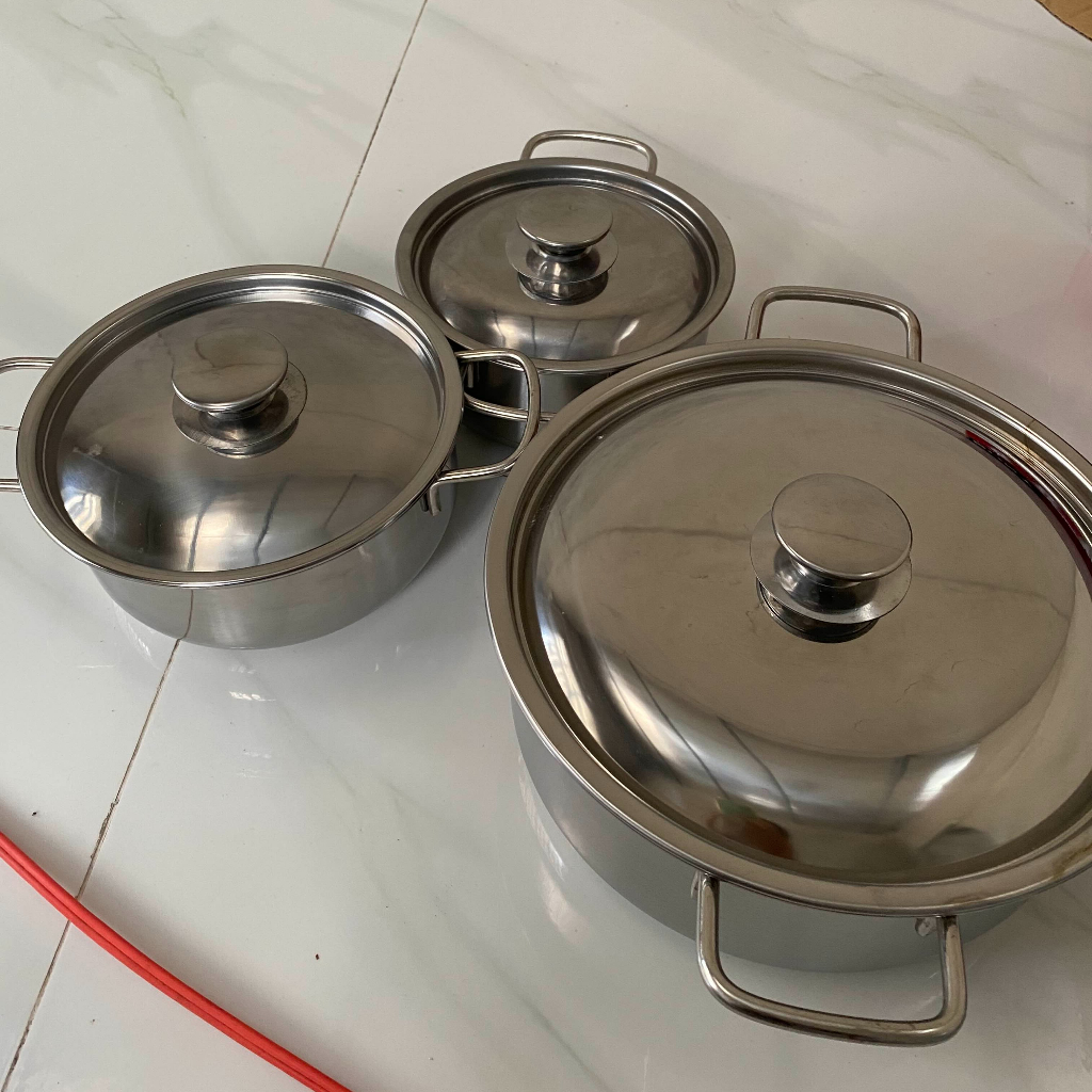 Bộ 3 Nồi Inox Cao Cấp Quà Tặng