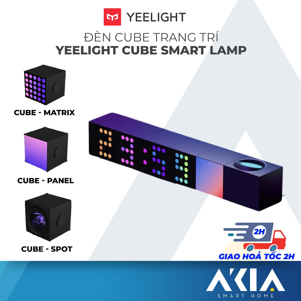 Đèn Yeelight Cube ARGB trang trí bàn làm việc, gaming, đa hiệu ứng ánh sáng, gamesync, musicsyne, hỗ trợ matter/homekit