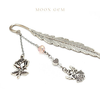Bookmark đánh dấu sách charm thiên thần và thánh giá thiết kế handmade MOONGEM, phụ kiện quà tặng Công Giáo