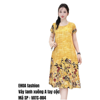 Váy lanh xuông a cộc tay size 45-70kg