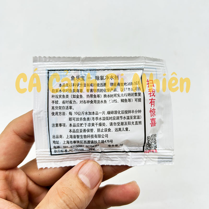 Khử CLO Viên khử nước máy mới hình CÁ VÀNG gói 6 gram cho hồ cá cảnh thủy sinh