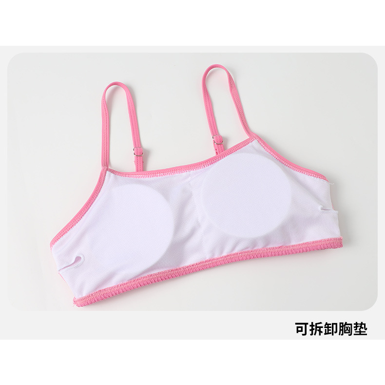 Bikini hai mảnh kèm chân váy thun tăm màu hồng baby - M092