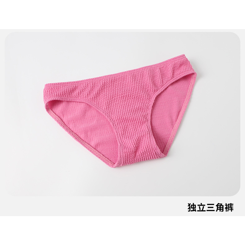 Bikini hai mảnh kèm chân váy thun tăm màu hồng baby - M092