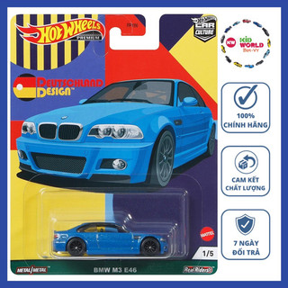 Xe mô hình Hot Wheels Premium Deutschland Design Series BMW M3 E46 GRJ72, bánh cao su.