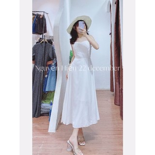 Đầm 2 dây đan lưng maxi 16414