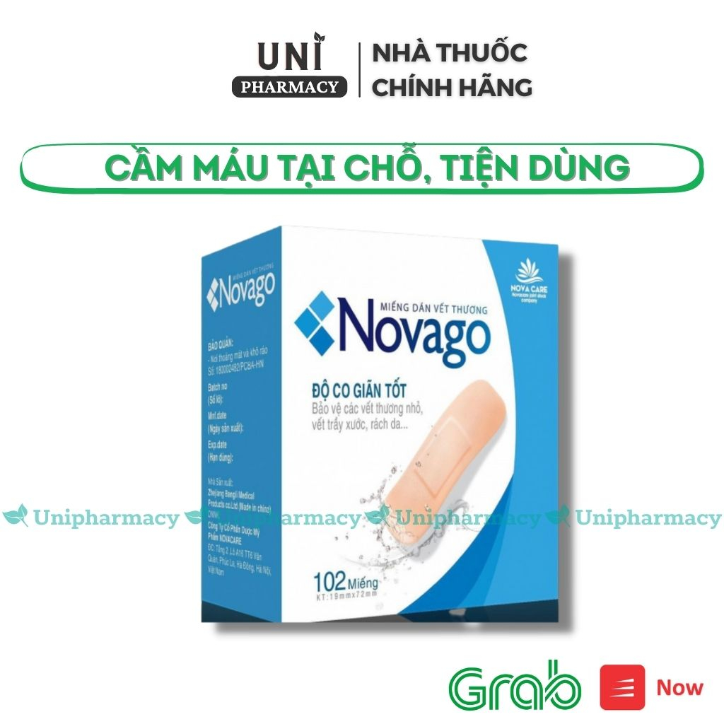 Băng vết thương cá nhân novago - băng dính y tế chống nước, bằng vải, sơ cứu khi đứt tay