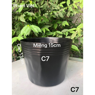 {30 Cái} Chậu Nhựa Trồng Cây C7 Đen Mềm Dẻo
