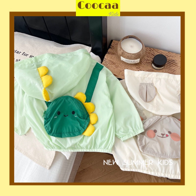 Áo khoác mỏng chống nắng gió HQ hình động vật dễ thương cho bé gái bé trai size 80-130